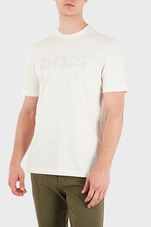 Boss % 100 Pamuk Regular Fit Bisiklet Yaka T Shirt Erkek T SHİRT 50565630 118 BEJ