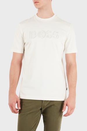Boss % 100 Pamuk Regular Fit Bisiklet Yaka T Shirt Erkek T SHİRT 50565630 118 BEJ