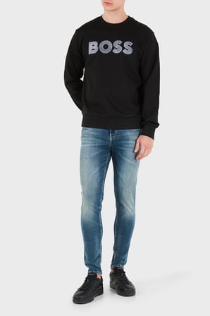Boss Pamuklu Bisiklet Yaka Regular Fit Sweat Erkek SWEAT 50565651 001 SİYAH