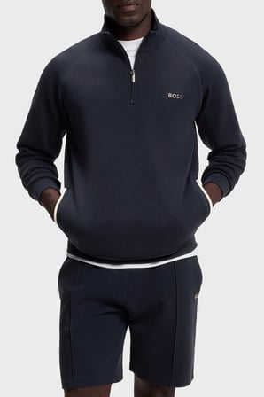 Boss Boss Pamuklu Yarım Fermuarlı Dik Yaka Sweat Erkek SWEAT 50566915 403 LACİVERT