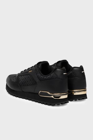 Boss Logolu Deri Sneaker Ayakkabı Erkek AYAKKABI 50568574 007 SİYAH