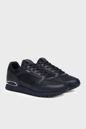 Boss Logolu Deri Sneaker Ayakkabı Erkek AYAKKABI 50568574 404 LACİVERT