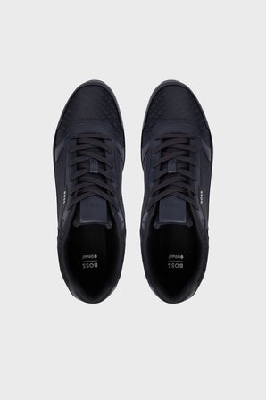 Boss Logolu Deri Sneaker Ayakkabı Erkek AYAKKABI 50568574 404 LACİVERT