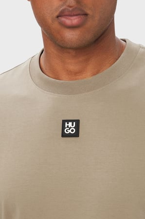 Hugo Logolu Bisiklet Yaka % 100 Pamuk Regular Fit  T Shirt Erkek T SHİRT 50505201 928 BEJ