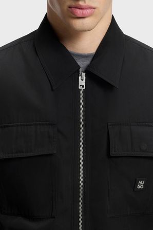Hugo Logolu Oversize Fit Fermuarlı Gömlek Erkek GÖMLEK 50564330 001 SİYAH