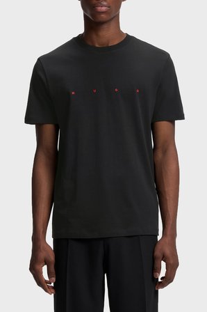Hugo Logolu % 100 Pamuk Bisiklet Yaka T Shirt Erkek T SHİRT 50566086 001 SİYAH