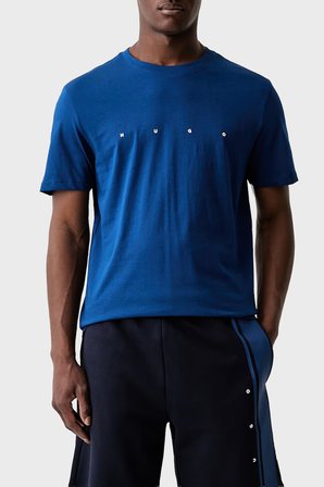 Hugo Logolu % 100 Pamuk Bisiklet Yaka T Shirt Erkek T SHİRT 50566086 498 MAVİ