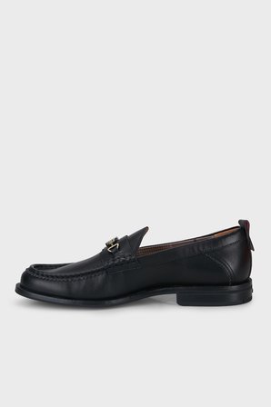 Hugo Metalik Logo Detaylı Deri Loafer Ayakkabı Erkek AYAKKABI 50568879 001 SİYAH