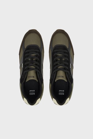 Boss % 100 Hakiki Deri Süet Sneaker Ayakkabı Erkek AYAKKABI 50573554 242 KAHVE