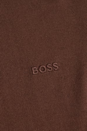 Boss Logolu Fermuarlı Dik Yaka Kazak Erkek KAZAK 50571928 212 KİREMİT