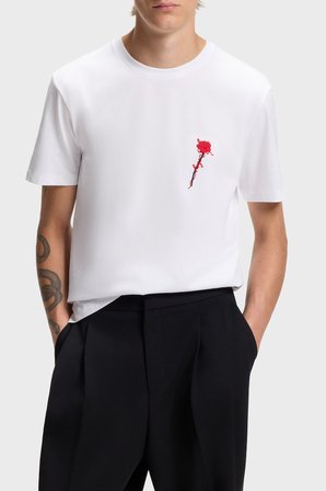 Hugo % 100 Pamuk Regular Fit Bisiklet Yaka T Shirt Erkek T SHİRT 50574447 100 BEYAZ