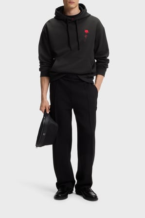 Hugo Logolu Relaxed Fit Kapüşonlu Sweat Erkek SWEAT 50574451 001 SİYAH
