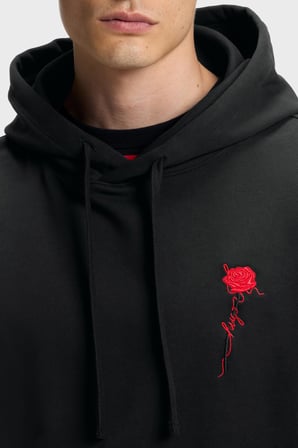 Hugo Logolu Relaxed Fit Kapüşonlu Sweat Erkek SWEAT 50574451 001 SİYAH
