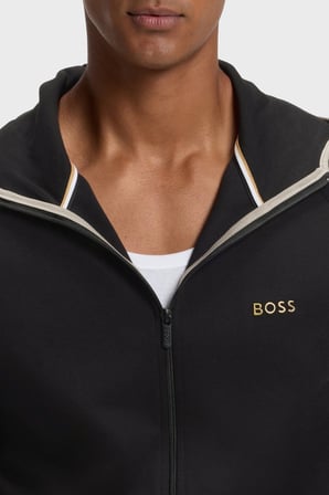 Boss Logolu Pamuklu Regular Fit Kapüşonlu Ceket Erkek CEKET 50566916 002 SİYAH