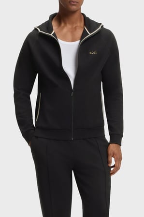 Boss Logolu Pamuklu Regular Fit Kapüşonlu Ceket Erkek CEKET 50566916 002 SİYAH