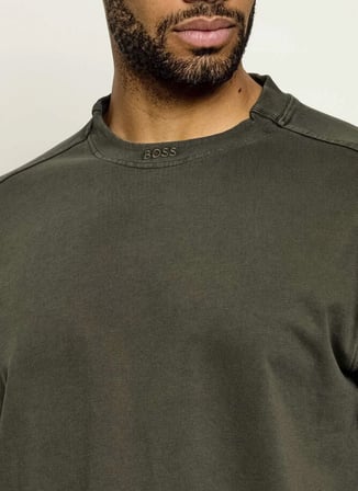BOSS Te_Dye Haki Erkek Bisiklet Yaka Relaxed T-Shirt