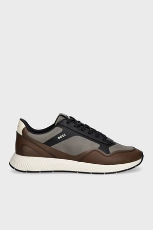 Boss %100 Hakiki Deri Süet Sneaker Ayakkabı Erkek AYAKKABI 50573555 242 KAHVE