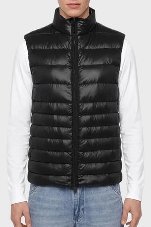 Boss Kapitone Detaylı Regular Fit Dik Yaka Şişme Yelek Erkek YELEK 50565122 001 SİYAH