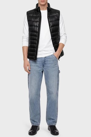 Boss Kapitone Detaylı Regular Fit Dik Yaka Şişme Yelek Erkek YELEK 50565122 001 SİYAH