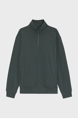 Boss Pamuklu Dik Yaka Fermuarlı Sweat Erkek SWEAT 50569548 377 YEŞİL