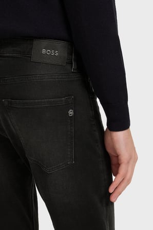 Boss Pamuklu Slim Fit Düz Paça Jeans Erkek KOT PANTOLON 50568813 022 SİYAH