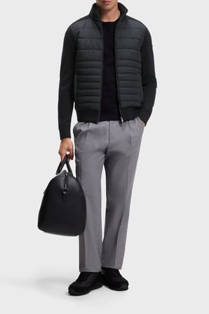 Boss Regular Fit Pamuk Ve Yün Karışımlı Dik Yaka Ceket Erkek CEKET 50570636 001 SİYAH