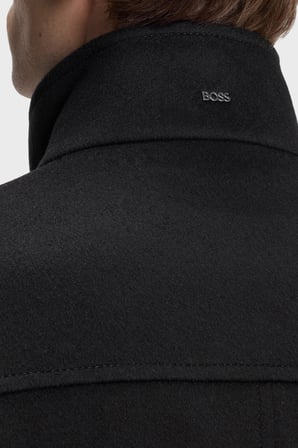 Boss Yün Ve Kaşmir Karışımlı Regular Fit Kaban Erkek KABAN 50571529 001 SİYAH