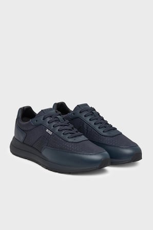 Boss %100 Hakiki Deri Sneaker Ayakkabı Erkek AYAKKABI 50573572 405 LACİVERT