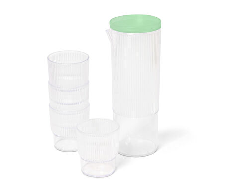 4 Adet Plastik Bardak ve Sürahi