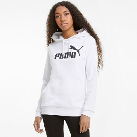 Puma Ess Logo Hoodie Tr Kadın Beyaz Sweatshirt - 5