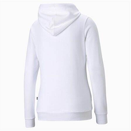 Puma Ess Logo Hoodie - Kadın Beyaz Kapüşonlu Sweatshirt - 586791 02