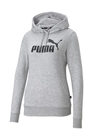 Puma ESS Logo Hoodie Kadın Sweatshirt Gri XS-XL 