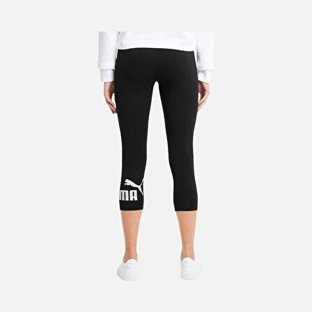 Puma ESS 3/4 Logo Leggings SİYAH Kadın Tayt