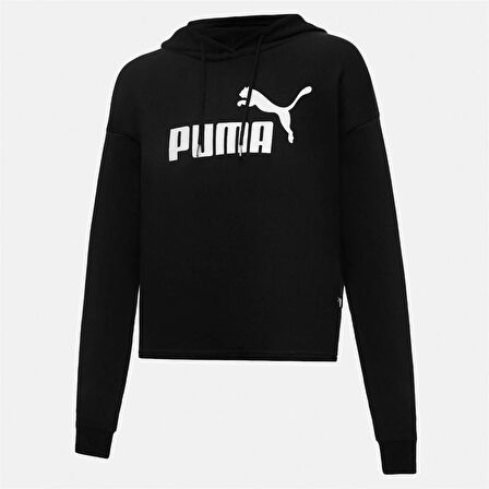 Puma ESS Cropped Logo Hoodie TR SİYAH Kadın Eşofman Üstü