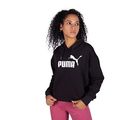 Puma Ess Cropped Logo Hoodie - Siyah Sweatshirt - 586870 01