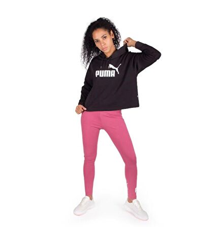 Puma Ess Cropped Logo Hoodie - Siyah Sweatshirt - 586870 01