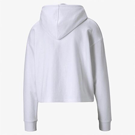 Puma ESS Cropped Logo Hoodie TR BEYAZ Kadın Eşofman Üstü