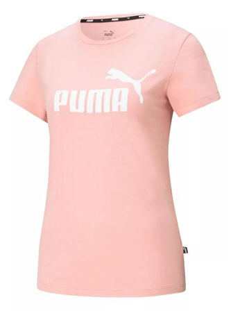 Puma Ess Logo Tee Kadın Pembe Tişört - 586774 80