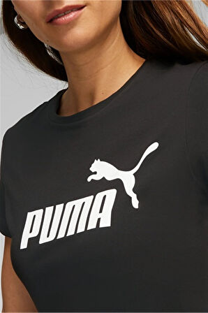 Puma Ess Logo Tee Kadın Siyah T-Shirt 586774-01