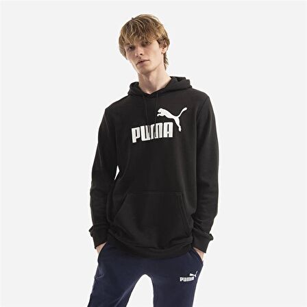 Puma Ess Big Logo Hoodie - Erkek Siyah Kapüşonlu Sweatshirt - 586688 01