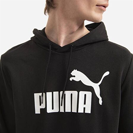 Puma Ess Big Logo Hoodie - Erkek Siyah Kapüşonlu Sweatshirt - 586688 01