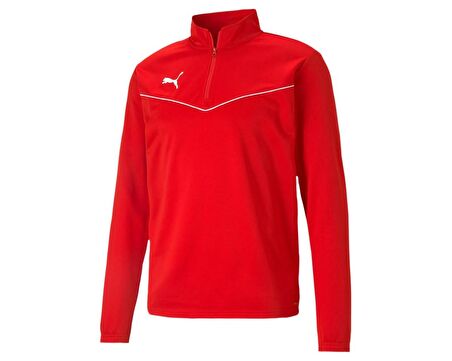 Puma Teamrise 1/4 Zip Top Erkek Futbol Antrenman Uzun Kollu Tişört 65739401 Kırmızı