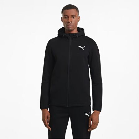 Puma EVOSTRIPE Core FZ Hoodie Erkek Sweatshirt 58581201 Siyah