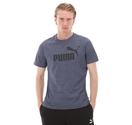 586736-06 Puma Ess Heather Tee High Risk Erkek T-Shirt Lacivert