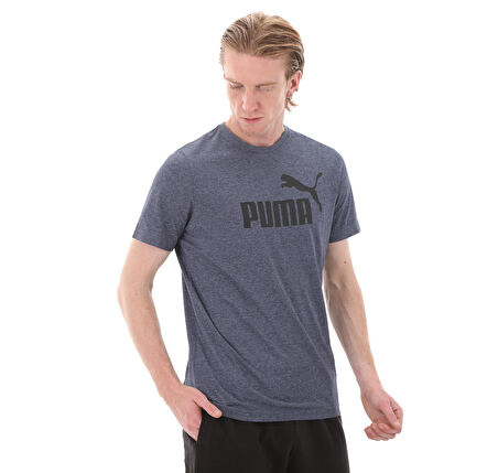 586736-06 Puma Ess Heather Tee High Risk Erkek T-Shirt Lacivert