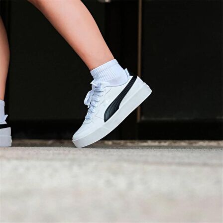 Puma Skye Clean - Kadın Deri Beyaz-Siyah Spor Ayakkabı - 380147 04