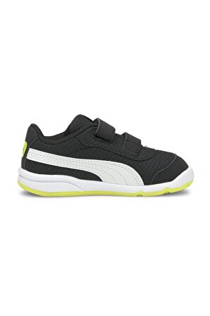 Puma Stepfleex 2 Mesh VE V PS 192524-192525 14 Unisex Çocuk Ayakkabı Siyah-Beyaz-Sarı 22-35 