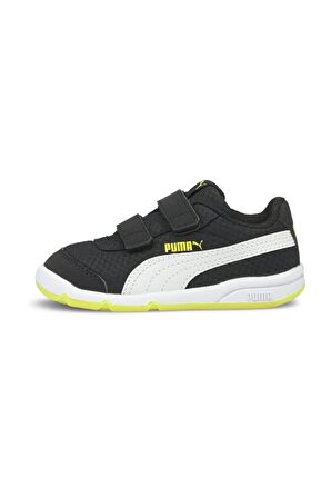 Puma Stepfleex 2 Mesh VE V PS 192524-192525 14 Unisex Çocuk Ayakkabı Siyah-Beyaz-Sarı 22-35 