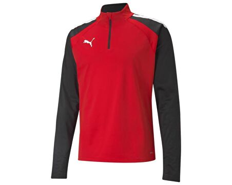 Puma Teamliga 1 4 Zip Top Erkek Futbol Antrenman Uzun Kollu Tişört 65723601 Kırmızı