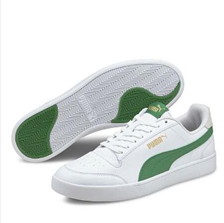 Puma Shuffle - Erkek Beyaz Yeşil Spor Ayakkabı 30966813 E-421